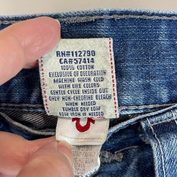 True Religion Y2K Mens Classic Boot Cut Button Flap Jeans Blue Medium Wash 31 - Picture 9 of 12